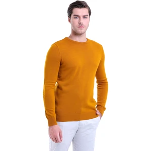 Erkek Safran Bisiklet Yaka Regular Fit Triko Kazak