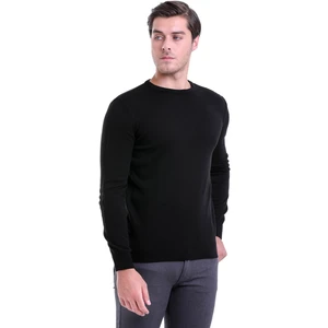Erkek Siyah Bisiklet Yaka Regular Fit Triko Kazak