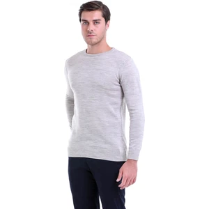 Erkek Bej Bisiklet Yaka Regular Fit Triko Kazak