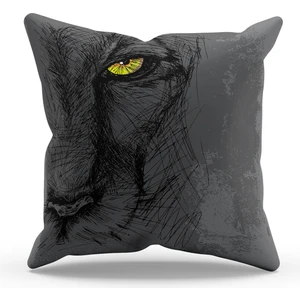 Çift Tarafı Baskılı Tiger Eye Desenli Tekli Süet Kırlent Kılıfı