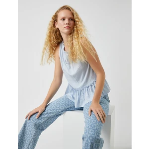 Koton Kolsuz Bluz Bağlama Detaylı Saten Görünümlü