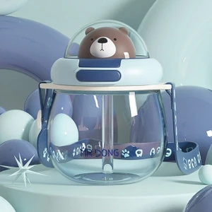 650ML Hasır Bardak Kawaii Karikatür Su Isıtıcısı Fitness Spor Içeceği Sevimli Su Şişesi Pot Göbek Bardak Ayı Su Şişesi(Yurt Dışından)