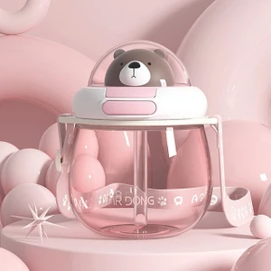 650ML Hasır Bardak Kawaii Karikatür Su Isıtıcısı Fitness Spor Içeceği Sevimli Su Şişesi Pot Göbek Bardak Ayı Su Şişesi(Yurt Dışından)