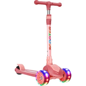 Çocuk Scooter LED Üç Tekerlekli Katlama Kaldırılabilir (Yurt Dışından)