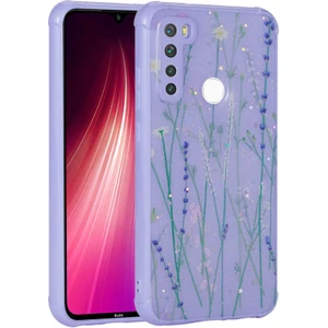 Case 4U Xiaomi Redmi Note 8 Pro Kılıf Simli Desenli Kamera Korumalı Parlak Popy Kapak Dallar Renkli