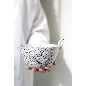 Beige & Stone Seramik Benekli Çırpma Karıştırma Kabı 850 ml