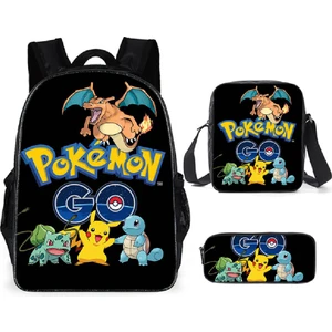 Jimmy Fois Pokémon Okul Çantası Üç Parçalı Set (Yurt Dışından)