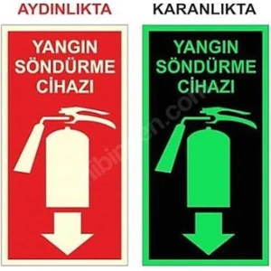 5 Adet Fosforlu Yangın Tüpü Söndürme Cihazı Levhası