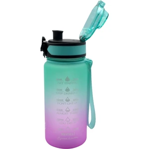 Shop-Set 350ML Tritan Motivasyonlu Su Matarası Çift Renk Softtouch (Yeşil - Pembe)