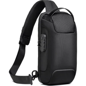Erkek Şifreli Kilit Oxford Kumaş Spor Crossbody Omuz Çantası - Siyah (Yurt Dışından)