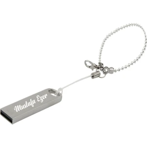Sedef Silver Kişiye Özel Anahtarlık Zincirli Hediyelik USB Flash Bellek 32 GB