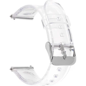 Case Street Casestreet Samsung Galaxy Watch 4 Classic 42MM Kordon Metal Tokalı Şeffaf Silikon Krd 13 Şeffaf