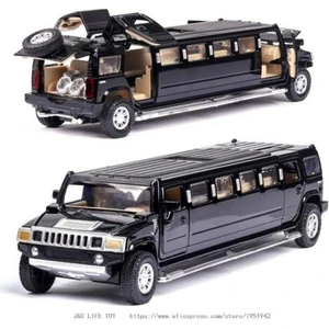 Yüksek Simülasyon 1:32 Alaşım Hummer Limuzin Metal Diecast Araba Modeli Geri Çekim Yanıp Sönen Müzikal Çocuk Oyuncak Araçlar Noel Hediyesi | Diecasts oyuncak Araçlar (Yurt Dışından)