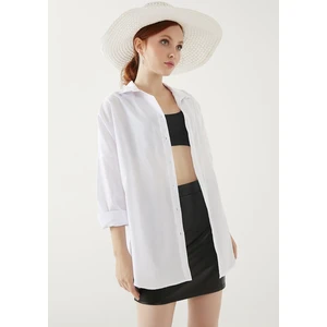 Kadın Oversize Uzun Basic Gömlek