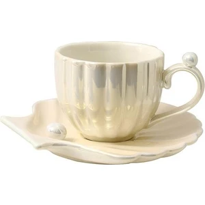 Sevimli Yaratıcı Porselen Fincan ve Tabağı Seramik Basit Çay Setleri Modern Tasarım Kahve Süt Suyu Su Bardağı Kafe | Kupalar (Yurt Dışından)