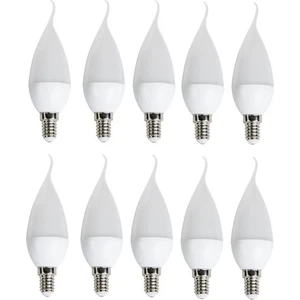 CT-4084 Kıvrık Mum Ledli Buji LED Ampul 10'lu -Ince E14 Duy Beyaz 600LM