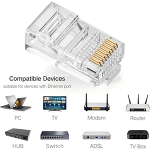 Wozlo Ez RJ45 Cat5/cat6 Yeni Nesil Konnektör-Delikli Konnektör 10 Adet