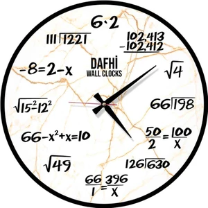 Dafhi Aksesuar Dafhi Matematik Ahşap Duvar Saati 35X35