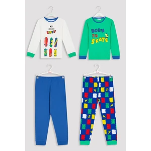 Çok Renkli Born To Skate 2li Pijama Takımı