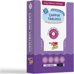 Kolay Öğrenme Yöntemiyle Yaz Sil Çarpım Tablosu