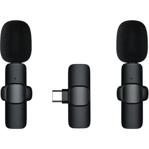 Kablosuz Yaka Mikrofonu Typ-C 2'li Mini Mikrofon K9