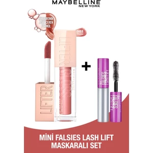 Maybelline New York Lifter Gloss 003 Moon + Mini Falsies Lash Lift Maskaralı Set