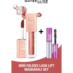 Maybelline New York Lifter Gloss 009 Topaz + Mini Falsies Lash Lift Maskaralı Set