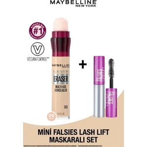 Maybelline New York Instant Anti Age Eraser Kapatıcı 00 Ivory + Mini Falsies Lash Lift Maskaralı Set