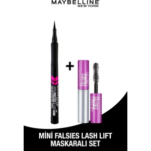 Maybelline New York Hyper Precise All Day Eyeliner - 701 Matte Onyx + Mini Falsies Lash Lift Maskaralı Set