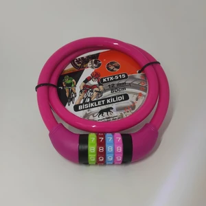 Rengarenk Şifreli Motor ve  Bisiklet Teker Kilidi Pembe 12MM-80 cm Şifreli Kilit Su Geçirmez ve Paslanmaz