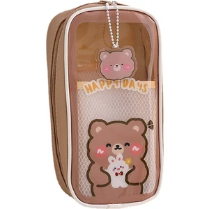 Ivy Stationery Şeffaf Büyük Kapasiteli Öğrenci Kalem Kutusu - Kahverengi (Yurt Dışından)