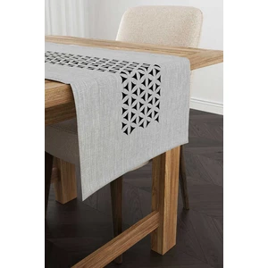 Cango Home Gri Siyah Dekoratif Geometrik Desenli Dijital Baskılı Runner CGH1055-RN