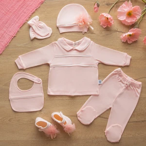 Sare Baby Lotus Serisi Patik Hediyeli Organik Kız Bebek Hastane Çıkışı 5li Set