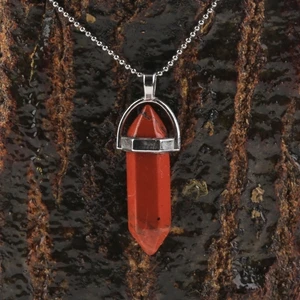 Naturalim Kırmızı Jasper Doğal Taş Kolyeve Zincir