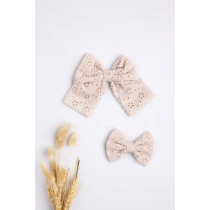 Le Mabelle Bej Fisto Fiyonk Anne Kız Toka Set