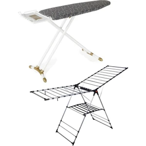 MM720 Life  Ütü Masası MM037 Gold Alüminyum Çamaşır Kurutmalık Set