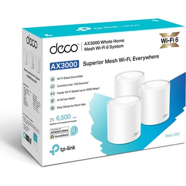 tp-link deco X50 3個パック TP-Link Deco X50 (3-Pack) | Wi-Fi 6 Mesh Sistemi | AX3000 Fiyatı