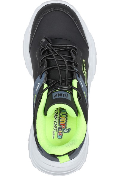 JUMP 27780 Siyah Mavi Neon Yeşil Uniseks Çocuk Günlük Rahat Yürüyüş Sneaker Spor Ayakkabı