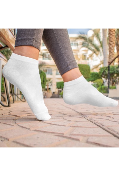Meka Beyaz Bilek Altı Kadın Çorap