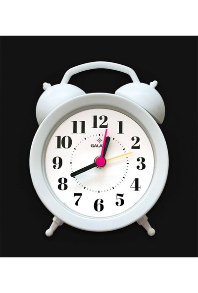 Pazariz Mini Alarmlı Pilli Çalar Saat Dekoratif Masa Saati 8 x 13 cm