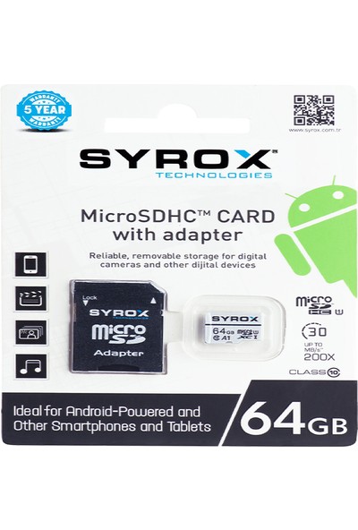 64 GB Microsdhc Hafıza Kartı + Adaptör