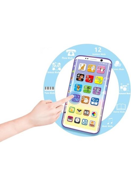 Çocuk Kavisli Ekran Elektronik Mobil Oyuncak Telefon Erken Eğitim Bebek Oyuncakları | Öğrenme Makineleri