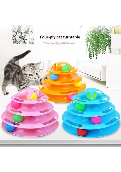 Komik Etkileşimli Kedi Oyuncaklar 4 Katmanlı Pikap Oyuncak Kedi Yakalama Top Oyun Oyuncakları 4 Seviyeli Kule Tracks Ball Cat Oyuncak (Pembe) fiyatları