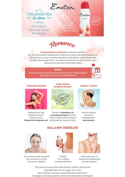 2 Adet Emotion Romance Kadın Deodorant 150 Ml