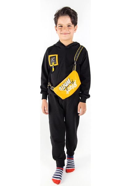 Çanta Detaylı Kapüşonlu Erkek Çocuk Eşofman Takımı fiyatları