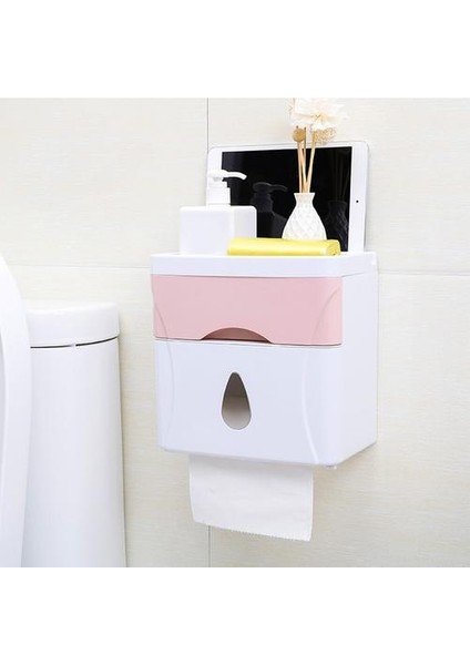 Çok Fonksiyonlu Su Geçirmez Doku Kutusu Banyo Rulo Kağıt Tutucu Kılıf Çekmece | Doku Kutuları (Yurt Dışından)