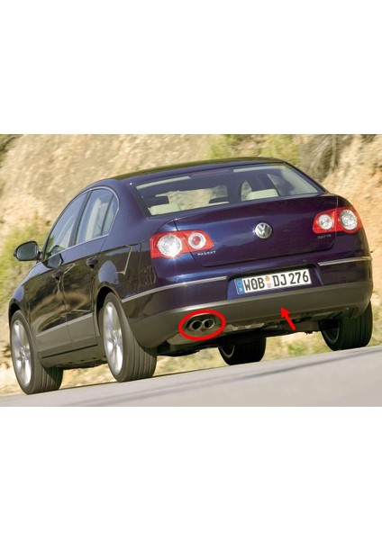 Vw Passat B6 2006-2011 Arka Tampon Alt Eki Spoyleri Karlık Çift Egsoz Çıkışlı Tip 3C5807521K