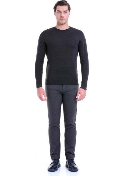 Erkek Antrasit Klasik Bisiklet Yaka Regular Fit Triko fiyatları