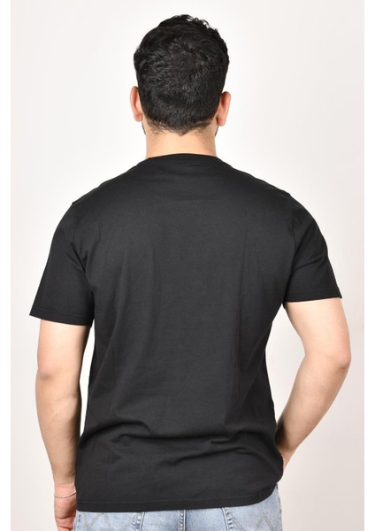 L65QAI01 Erkek Siyah Bisiklet Yaka T-Shirt fiyatları