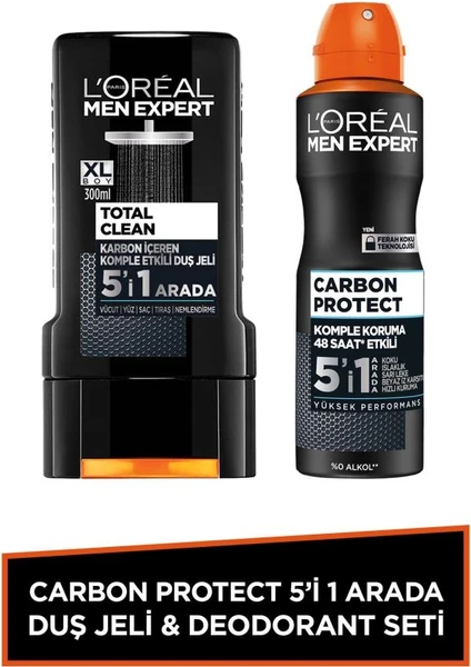 L'Oréal Paris Men Expert Carbon Protect Deodorant & Duş Jeli Seti